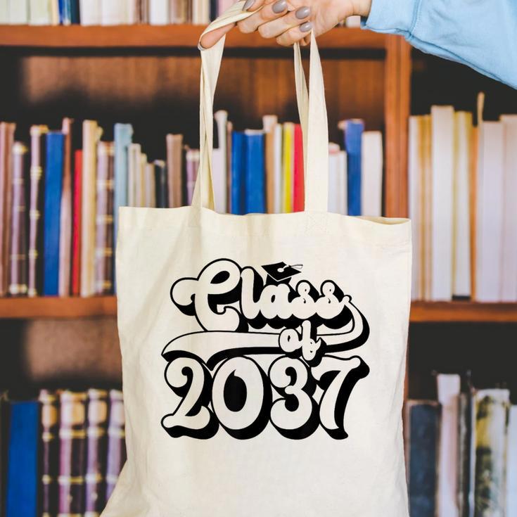 Class Of 2037 Senior Retro 2037 Grad Graduate Graduation Canvas Tote Bag