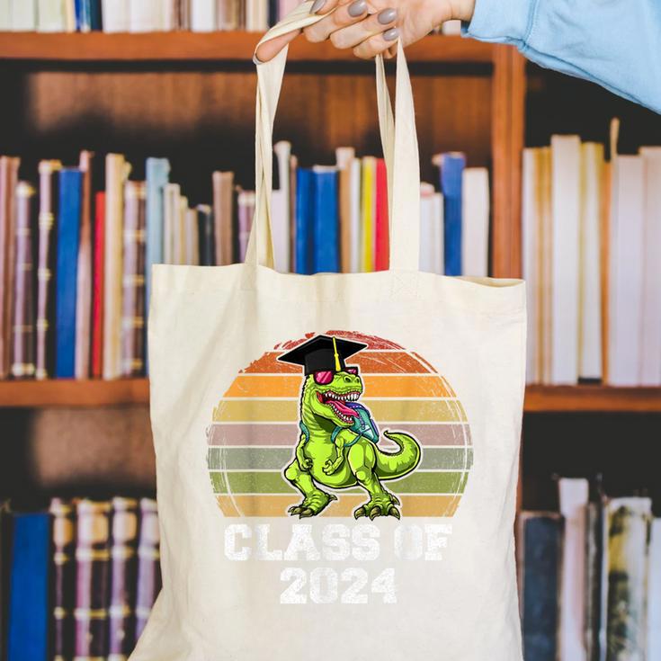 Class Of Dinosaur Apparel 2024 Graduation Graduate Dino Boy Canvas Tote Bag