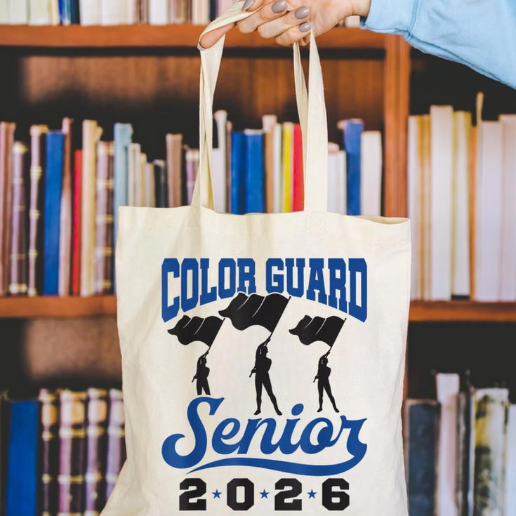 Color Guard Senior 2026 Flags Marching Band Graduation Grad Canvas Tote Bag