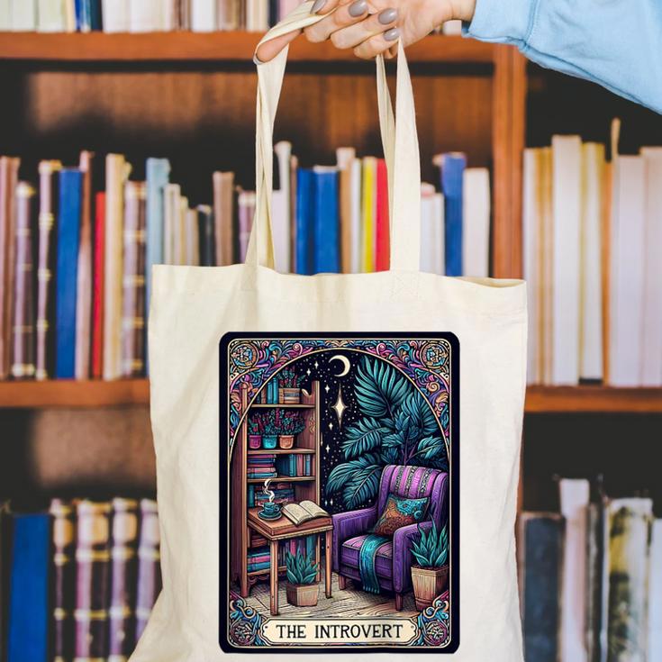 Color Graphic The Introvert Tarot Card Raglan Baseball Tee Canvas Tote Bag Color Graphic The Introvert Tarot Card Raglan Baseball Tee Canvas Tote Bag