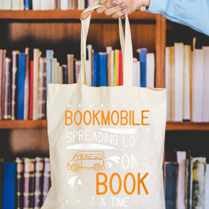 Cool Bookmobile Librarian Spreading Love One Book At A Time Canvas Tote Bag