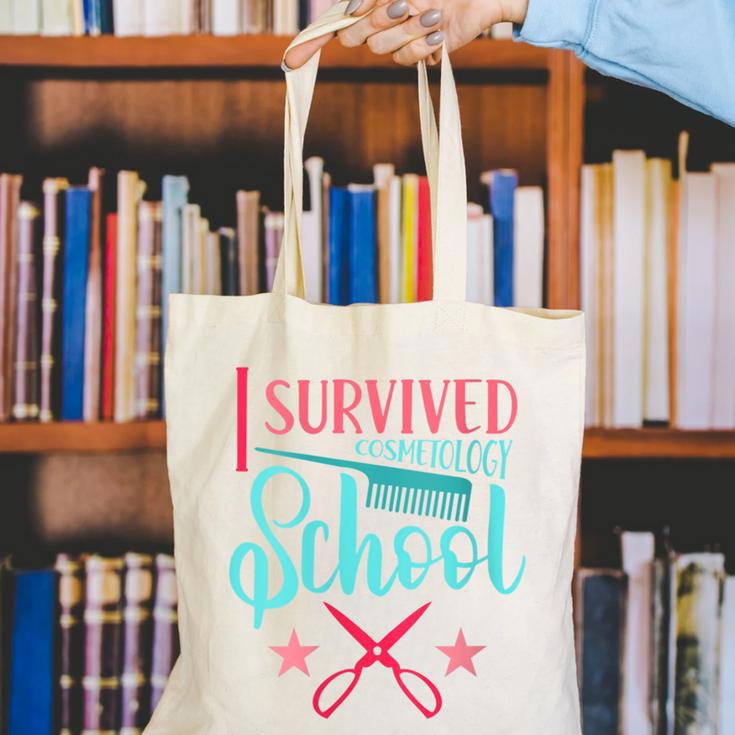 Cosmetology Graduation Tee I Survived Cosmetology School Canvas Tote Bag