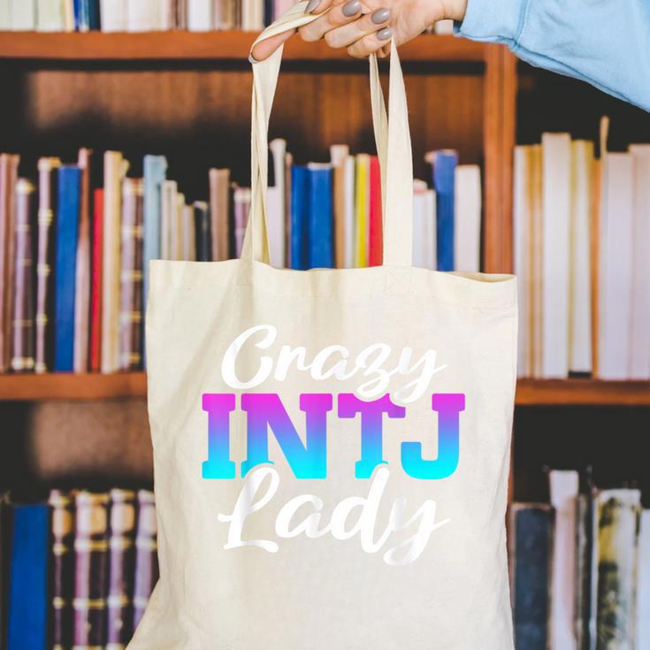 Crazy INTJ Lady Introvert Personality Canvas Tote Bag Crazy INTJ Lady Introvert Personality Canvas Tote Bag