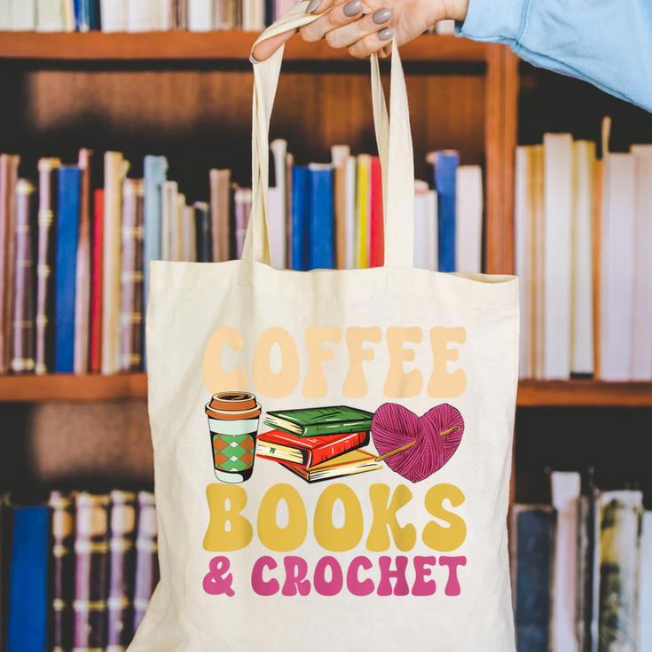 Crochet Coffee Reading Books Crocheter Crocheting Canvas Tote Bag Crochet Coffee Reading Books Crocheter Crocheting Canvas Tote Bag