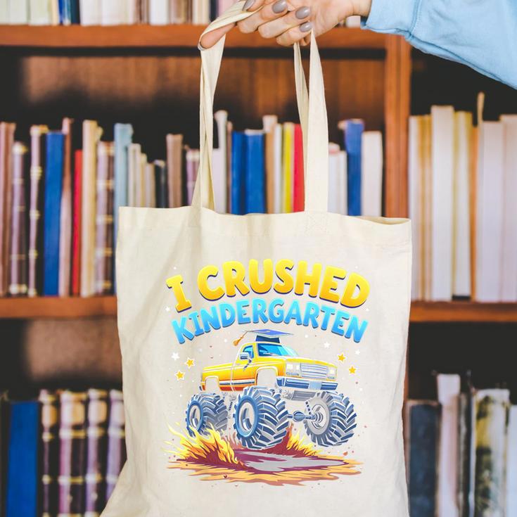 I Crushed Kindergarten Monster Truck Graduation Boys Kids Canvas Tote Bag