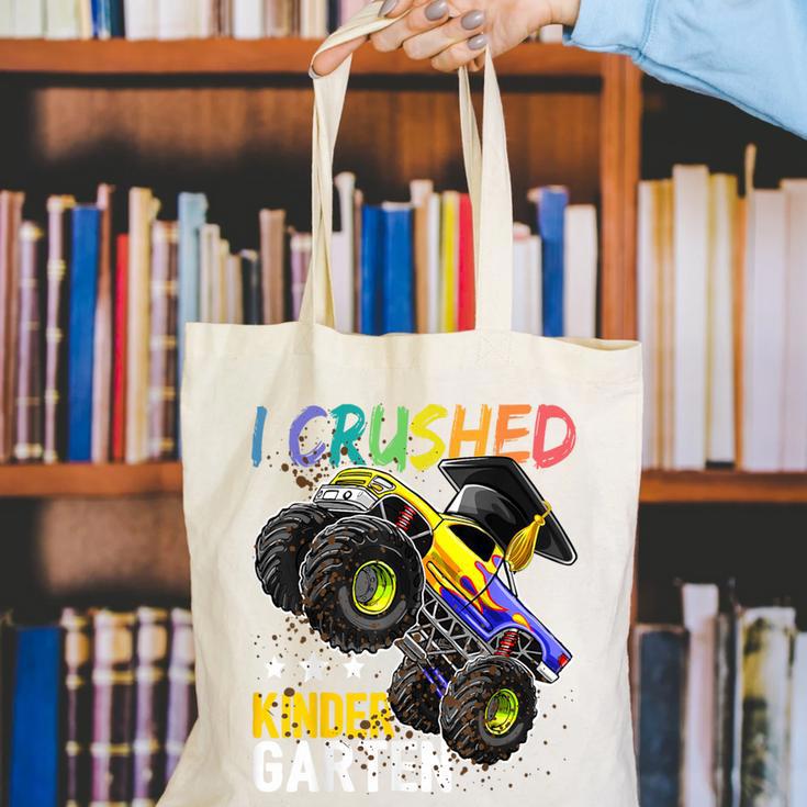 I Crushed Kindergarten Monster Truck Graduation Boys Small Canvas Tote Bag