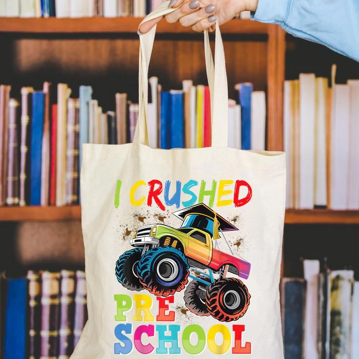 I Crushed Pre-K Monster Truck Graduation Preschool Grad 2025 Canvas Tote Bag