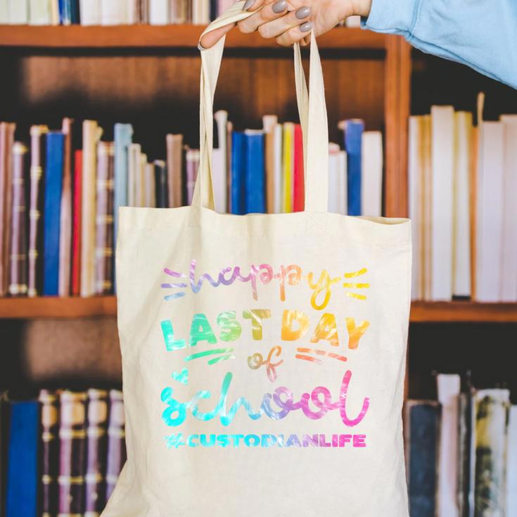 Custodian Life Graduation Day Last Day Of School Tie Dye Canvas Tote Bag