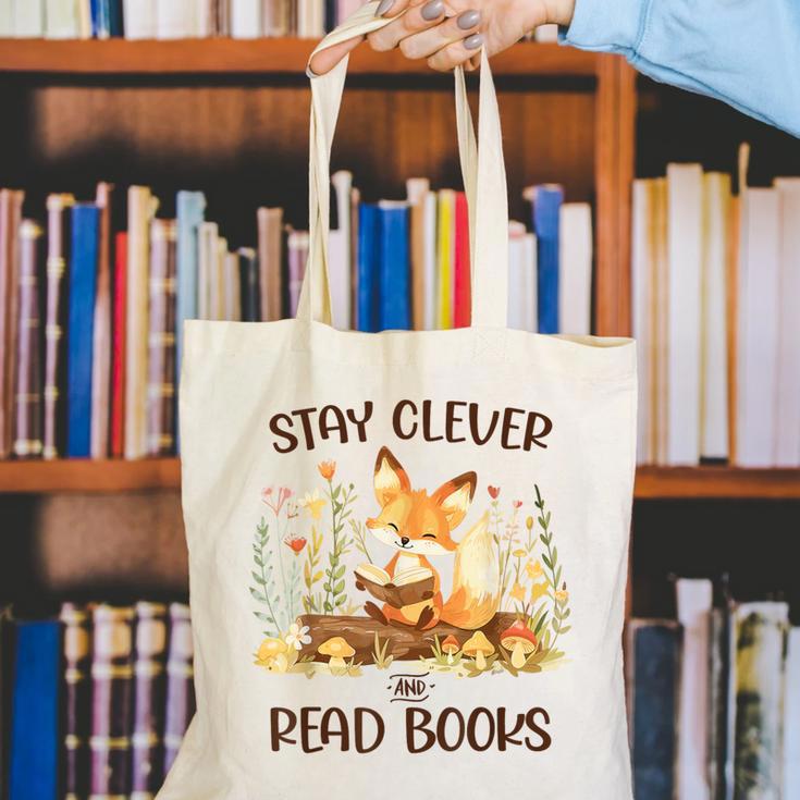 Cute Fox Stay Clever Read Books For Librarian Or Bookworm Canvas Tote Bag Cute Fox Stay Clever Read Books For Librarian Or Bookworm Canvas Tote Bag