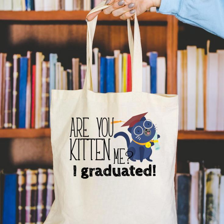Cute Graduation Cat Masters High School T-Shirt For Men Women Kids Canvas Tote Bag