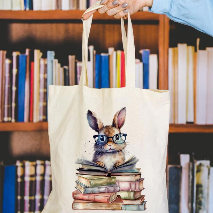 Cute Reading Bunny With Glasses Books Bookworm Reader Book Premium Tri-Blend Canvas Tote Bag Cute Reading Bunny With Glasses Books Bookworm Reader Book Premium Tri-Blend Canvas Tote Bag