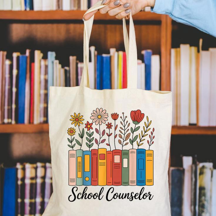 Cute Wildflower Book School Counseling Life School Counselor Canvas Tote Bag Cute Wildflower Book School Counseling Life School Counselor Canvas Tote Bag