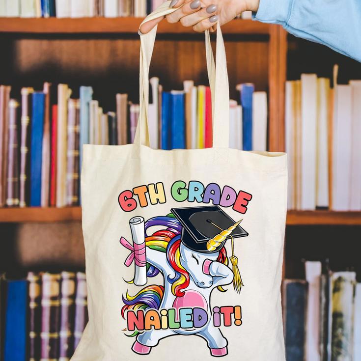 Dabbing 6th Grade Unicorn Graduation Class Of 2020 Nailed It Canvas Tote Bag