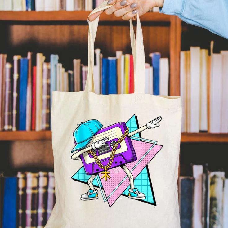 Dabbing Cassette Tape 70s 80s 80s Outfit Nostalgia Canvas Tote Bag