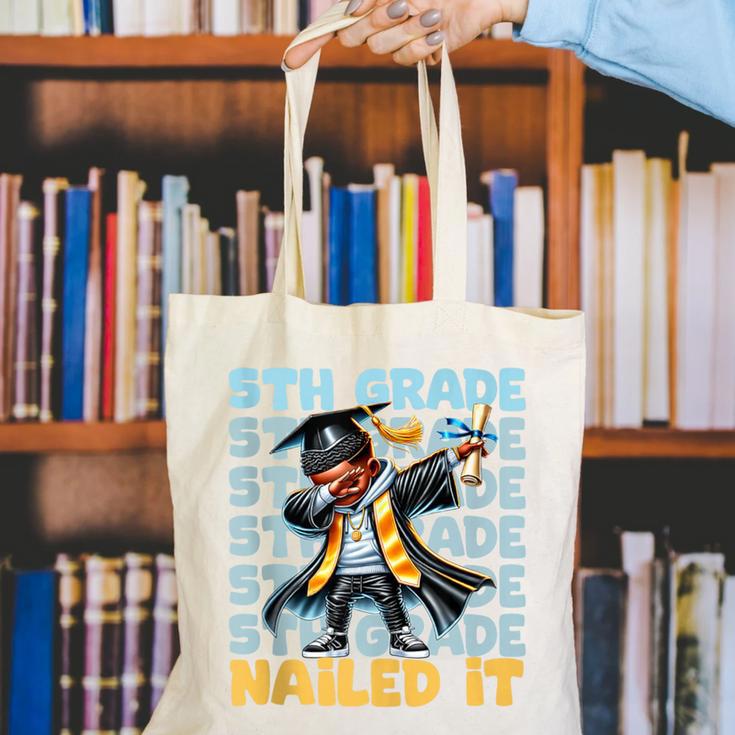 Dabbing Graduation Boy 5th Grade Nailed It Class Of 2025 Canvas Tote Bag