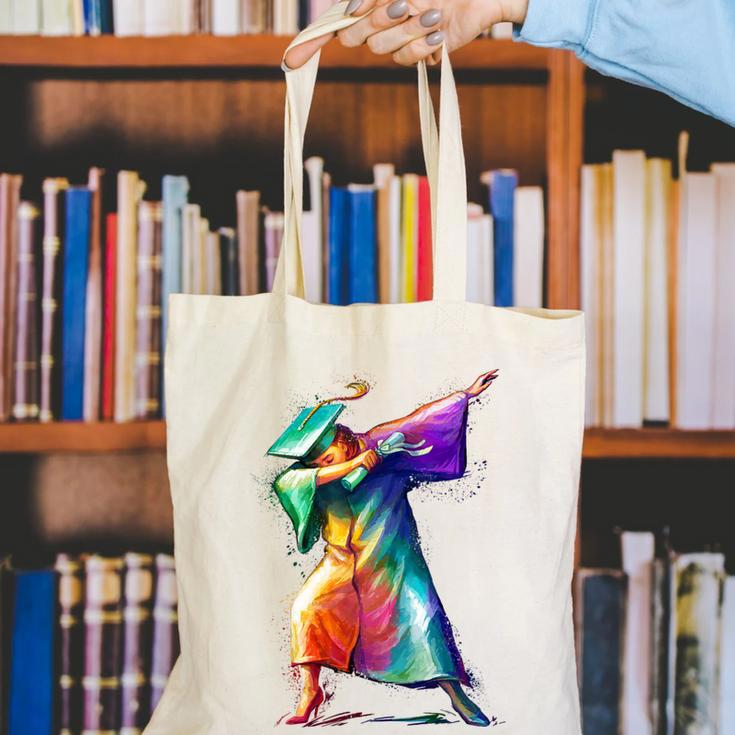 Dabbing Graduation Women Canvas Tote Bag