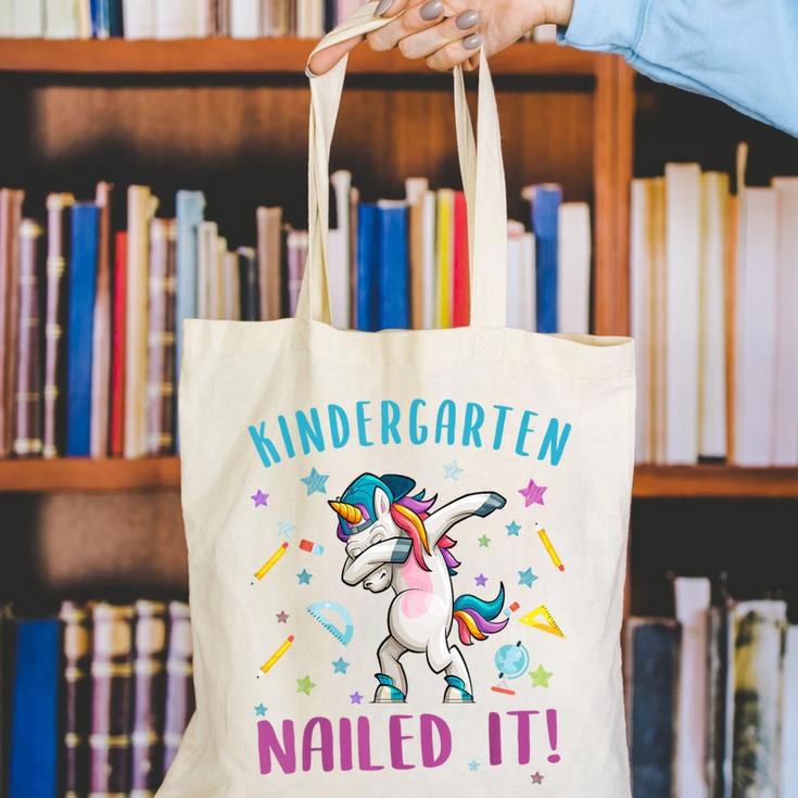 Dabbing Kindergarten Unicorn Graduation Class 2021 Nailed It Canvas Tote Bag