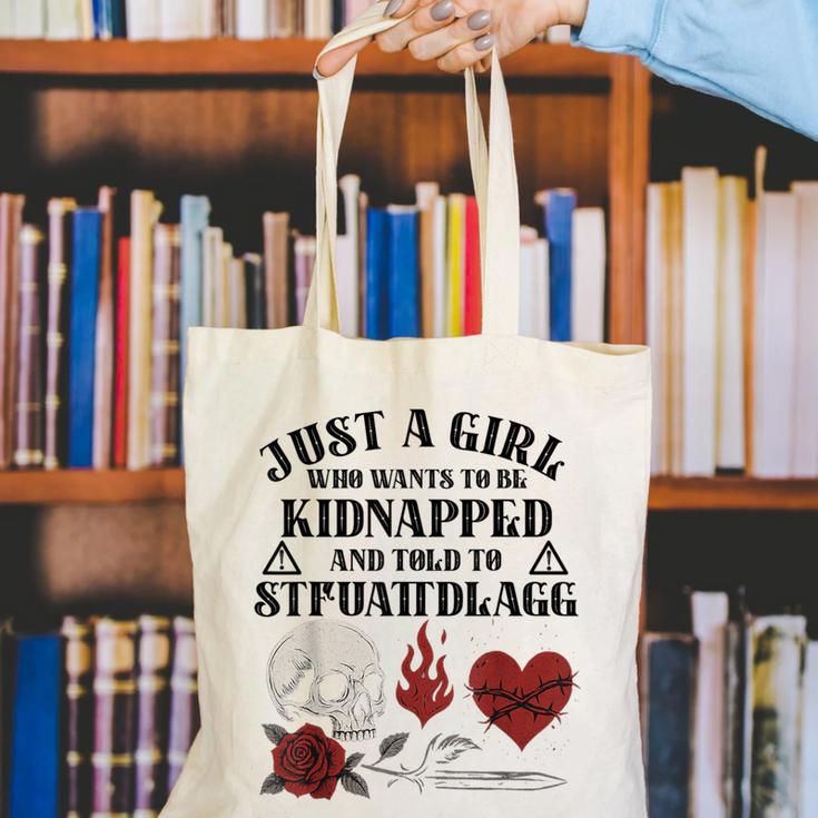 Dark Romance Smutt Book Merch Just A Good Girl STFUATTDLAGG Canvas Tote Bag