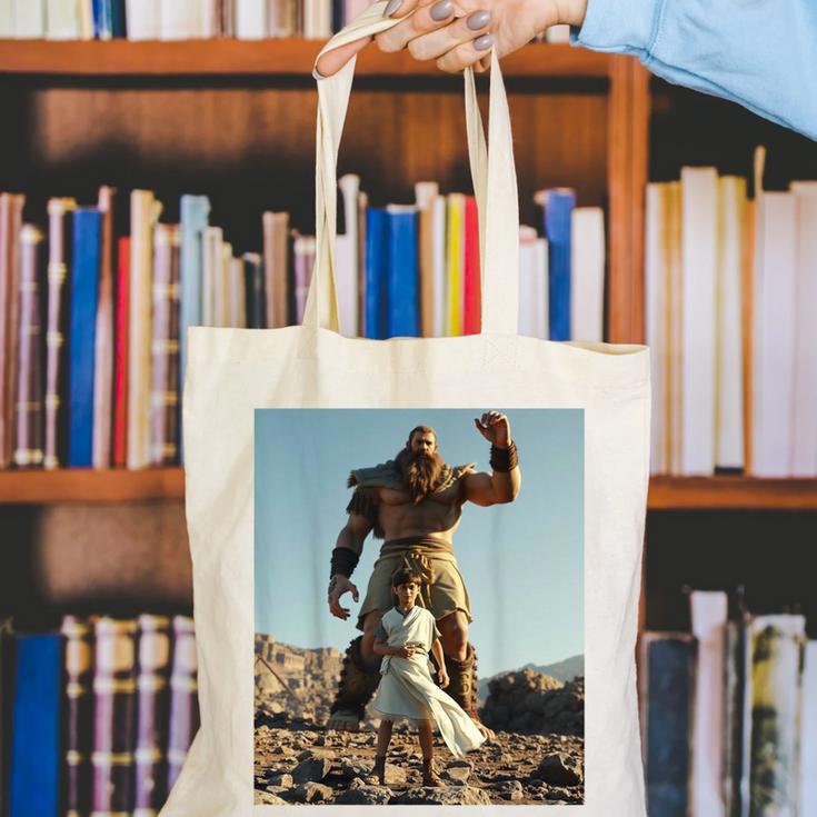 David And Goliath Bible Book Of Samuel King David Canvas Tote Bag
