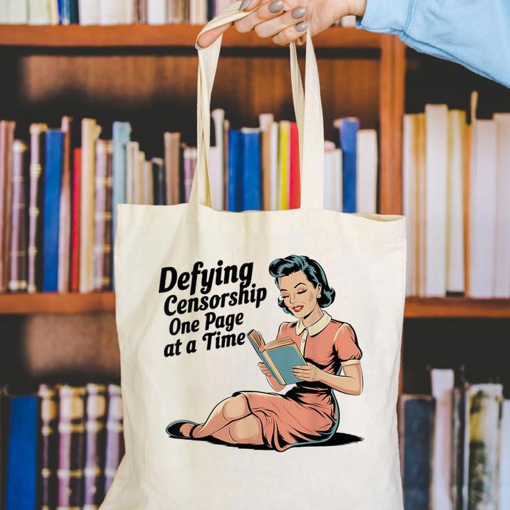 Defying Censorship One Page At a Time Read Banned Books Canvas Tote Bag