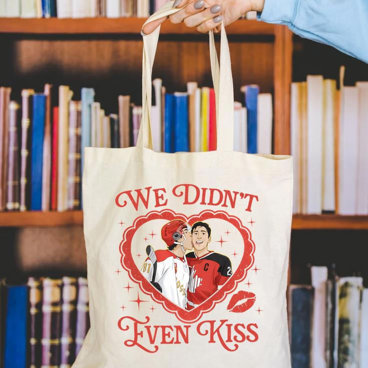 We Didn't Even Kiss Hockey Romance Book Canvas Tote Bag