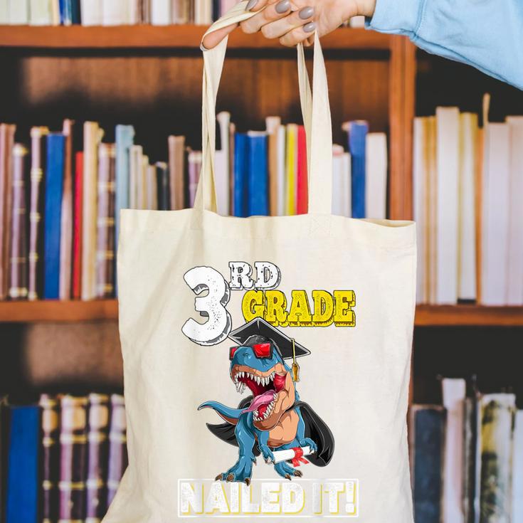 Dinosaur Graduation Cap Gown 3rd Grade Graduate Nailed It Canvas Tote Bag
