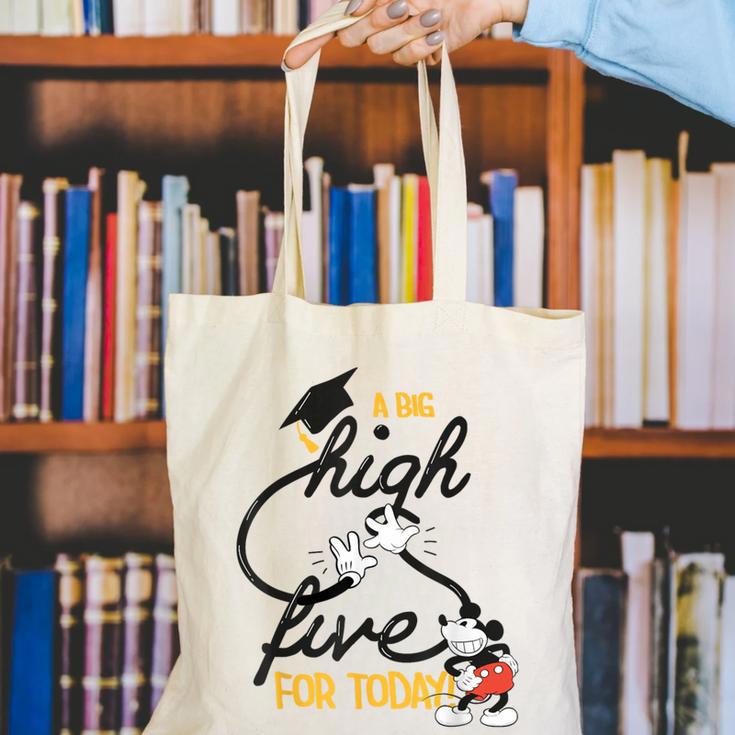Disney Mickey Mouse A Big High Five For Today Graduation Canvas Tote Bag