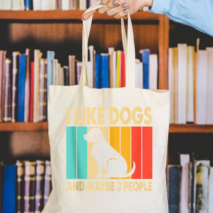 I Like Dogs And Maybe 3 People Introvert Canvas Tote Bag