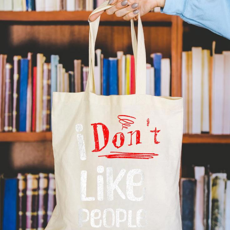 I Don't Like People Introvert Small Canvas Tote Bag I Don't Like People Introvert Small Canvas Tote Bag