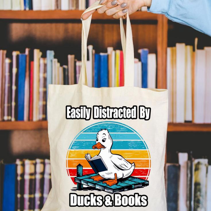 Ducks Books Lover Easily Distracted By Ducks & Books Canvas Tote Bag Ducks Books Lover Easily Distracted By Ducks & Books Canvas Tote Bag