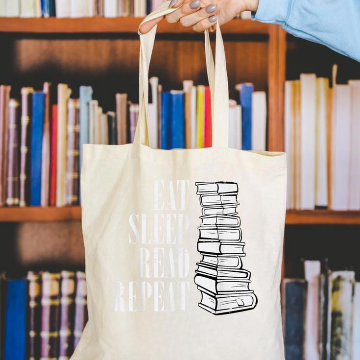 Eat Sleep Read Repeat Reading Book Librarian Men Women Kids Canvas Tote Bag