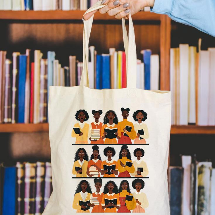 Educated Afro Women Girl Reading Book Future HBCU Grad Canvas Tote Bag