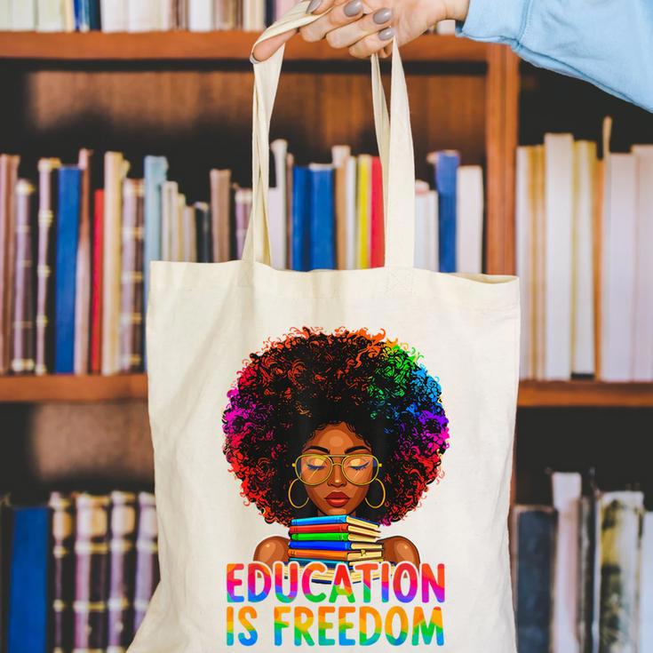 Education Is Freedom Teacher Books History Month Canvas Tote Bag