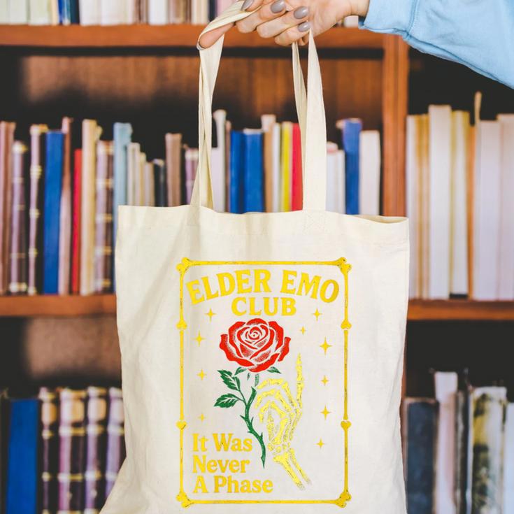 Elder Emo Club Emo Gothic Music Nostalgia Canvas Tote Bag Elder Emo Club Emo Gothic Music Nostalgia Canvas Tote Bag