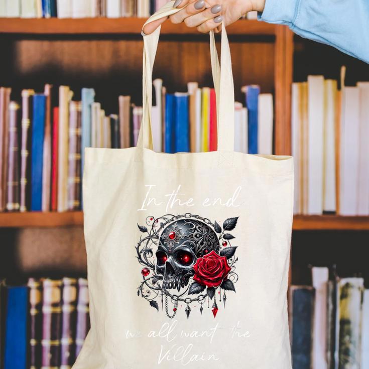 In The End We All Want The Villain Smutty Book Dark Romance Canvas Tote Bag In The End We All Want The Villain Smutty Book Dark Romance Canvas Tote Bag