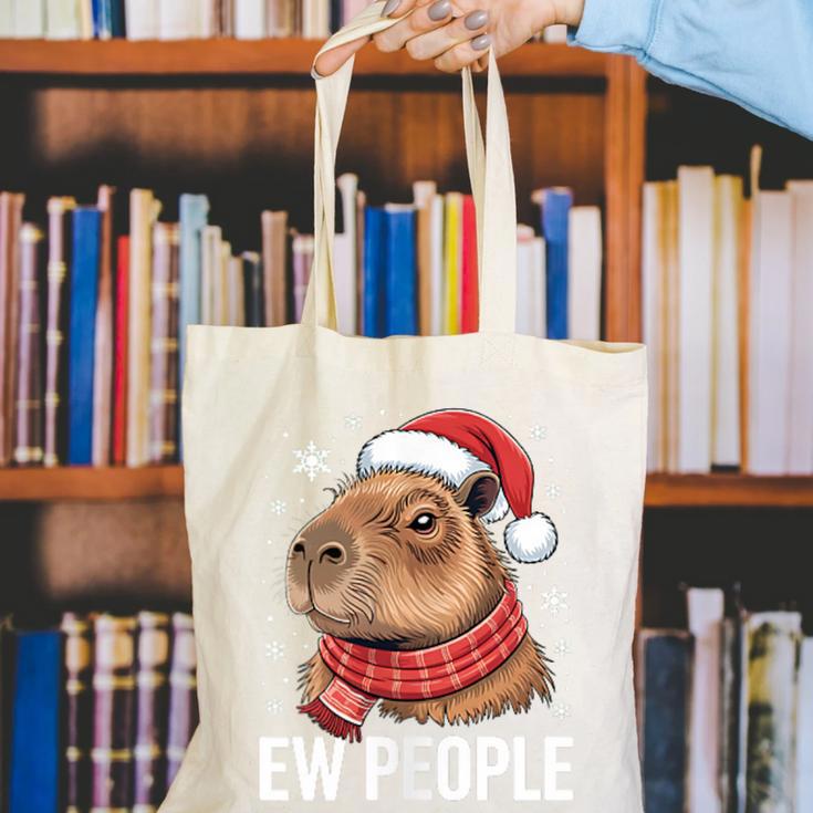 Ew People Capybara Christmas Introvert Holiday Humor Canvas Tote Bag Ew People Capybara Christmas Introvert Holiday Humor Canvas Tote Bag