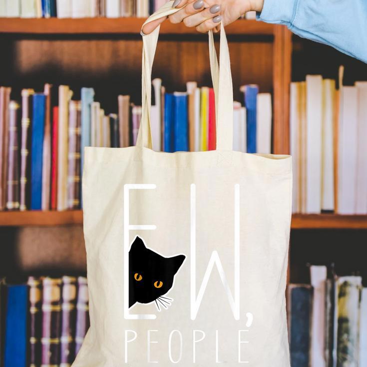 Ew People Cat Introvert Anti-Social Canvas Tote Bag