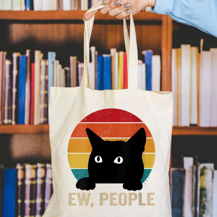 Ew People Introvert Cat Lover Cat Lady Vintage Canvas Tote Bag