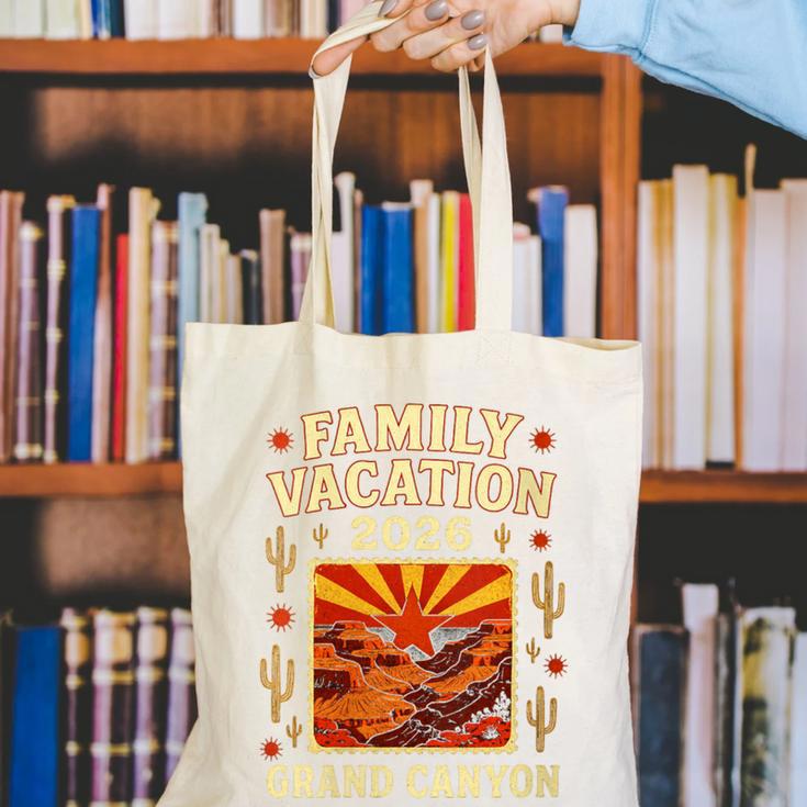Family Vacation Grand Canyon 2026 Nostalgia Canvas Tote Bag Family Vacation Grand Canyon 2026 Nostalgia Canvas Tote Bag