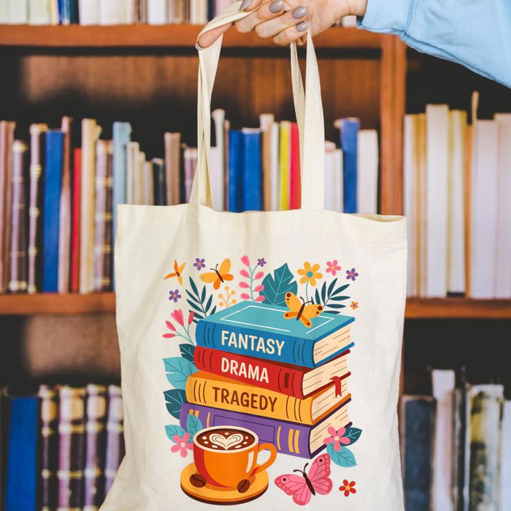 Fantasy Drama Tragedy Books Subtle Anti-Trump Canvas Tote Bag Fantasy Drama Tragedy Books Subtle Anti-Trump Canvas Tote Bag