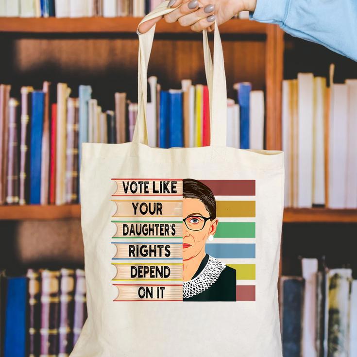 Feminist Ruth Bader Ginsburg RBG Quote Girl With Book Women Canvas Tote Bag Feminist Ruth Bader Ginsburg RBG Quote Girl With Book Women Canvas Tote Bag