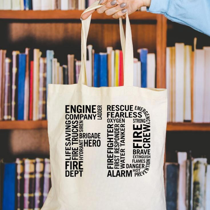Fire Academy Graduation T-Shirt Firefighter Support Tee Canvas Tote Bag