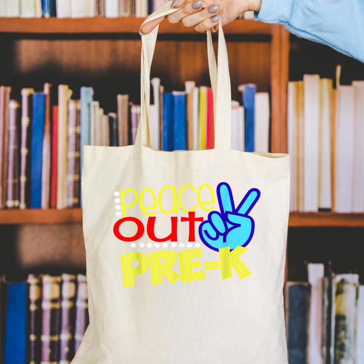 First Day Of School Shirt Peace Out Pre-K Graduation Kids So Canvas Tote Bag