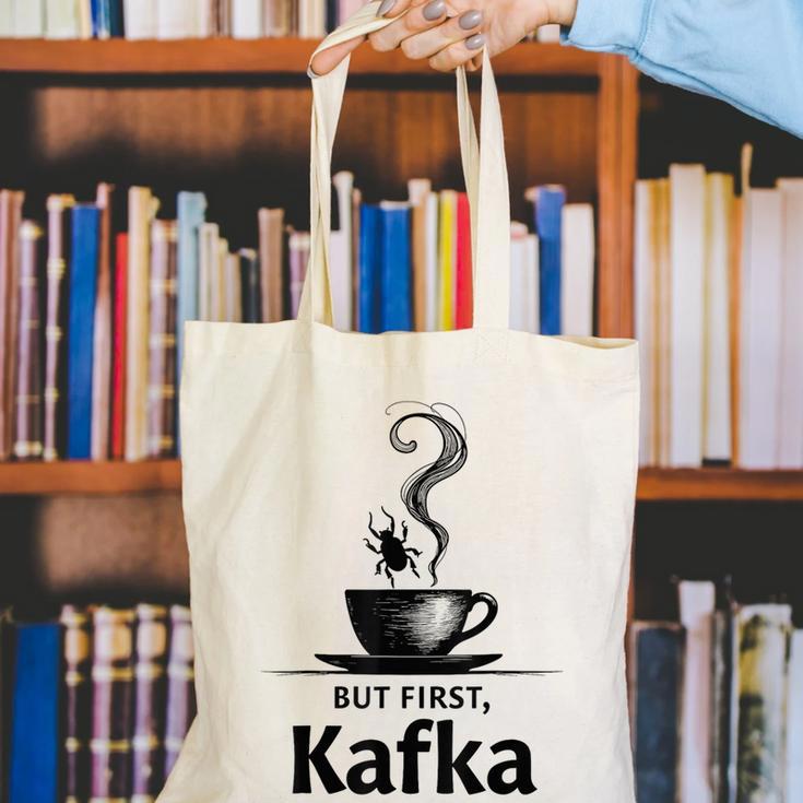 But First Kafka Coffee For Literature & Book Lovers Canvas Tote Bag