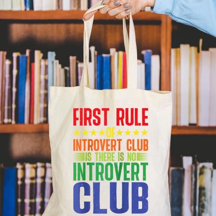 First Rule Of Introvert Club Is There Is No Introvert Club Raglan Baseball Tee Canvas Tote Bag First Rule Of Introvert Club Is There Is No Introvert Club Raglan Baseball Tee Canvas Tote Bag
