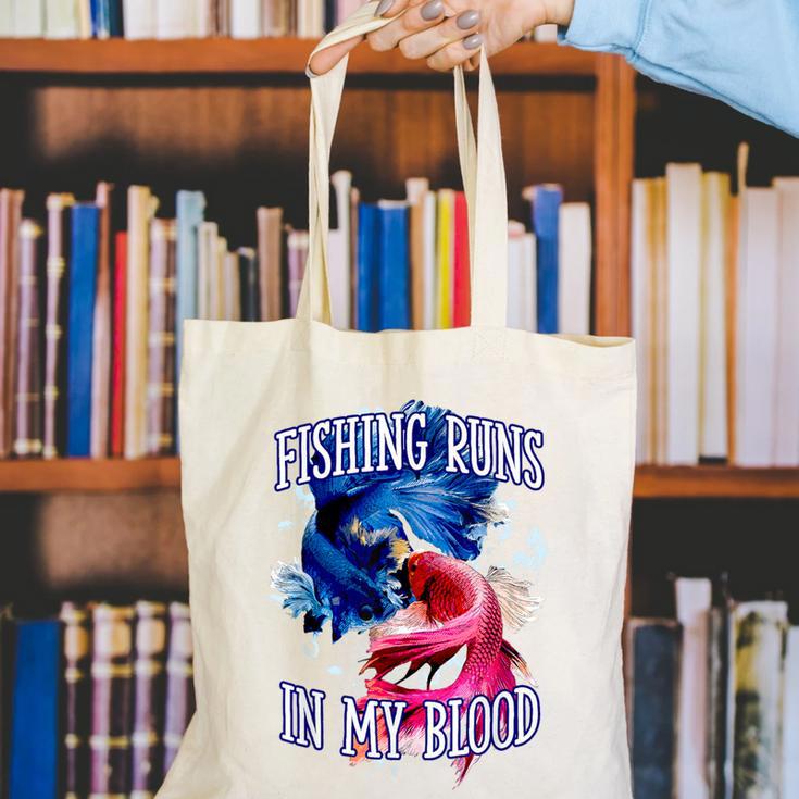 Fishing Runs In My Blood Introvert Hobby Antisocial Canvas Tote Bag Fishing Runs In My Blood Introvert Hobby Antisocial Canvas Tote Bag