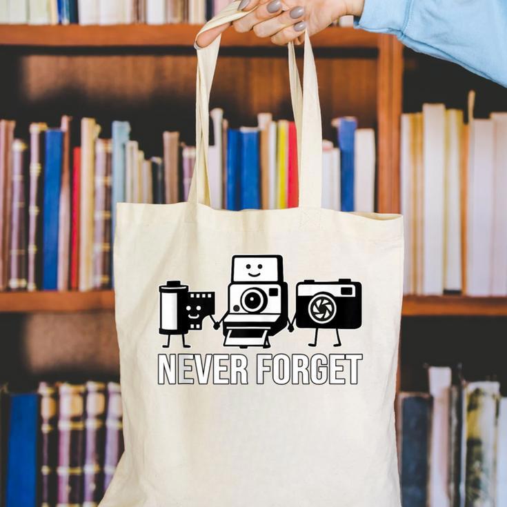 Never Forget Retro Camera Photography Nostalgia Canvas Tote Bag