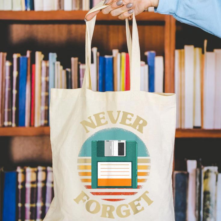 Never Forget Retro Diskette Nostalgia Vintage Canvas Tote Bag Never Forget Retro Diskette Nostalgia Vintage Canvas Tote Bag