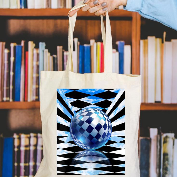 Frutiger Aero Aesthetic Tech Checkered Room Orb Sky Raglan Baseball Tee Canvas Tote Bag