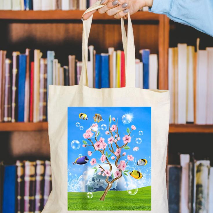 Frutiger Aero Aesthetic Tech Cherry Blossom Fishes Bubbles Raglan Baseball Tee Canvas Tote Bag Frutiger Aero Aesthetic Tech Cherry Blossom Fishes Bubbles Raglan Baseball Tee Canvas Tote Bag